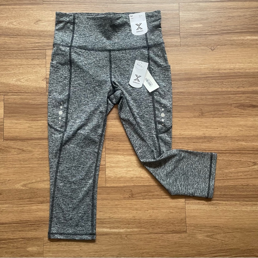 Xersion Gray Athletic 7/8 Ankle Leggings High-Rise Sz M High Compression